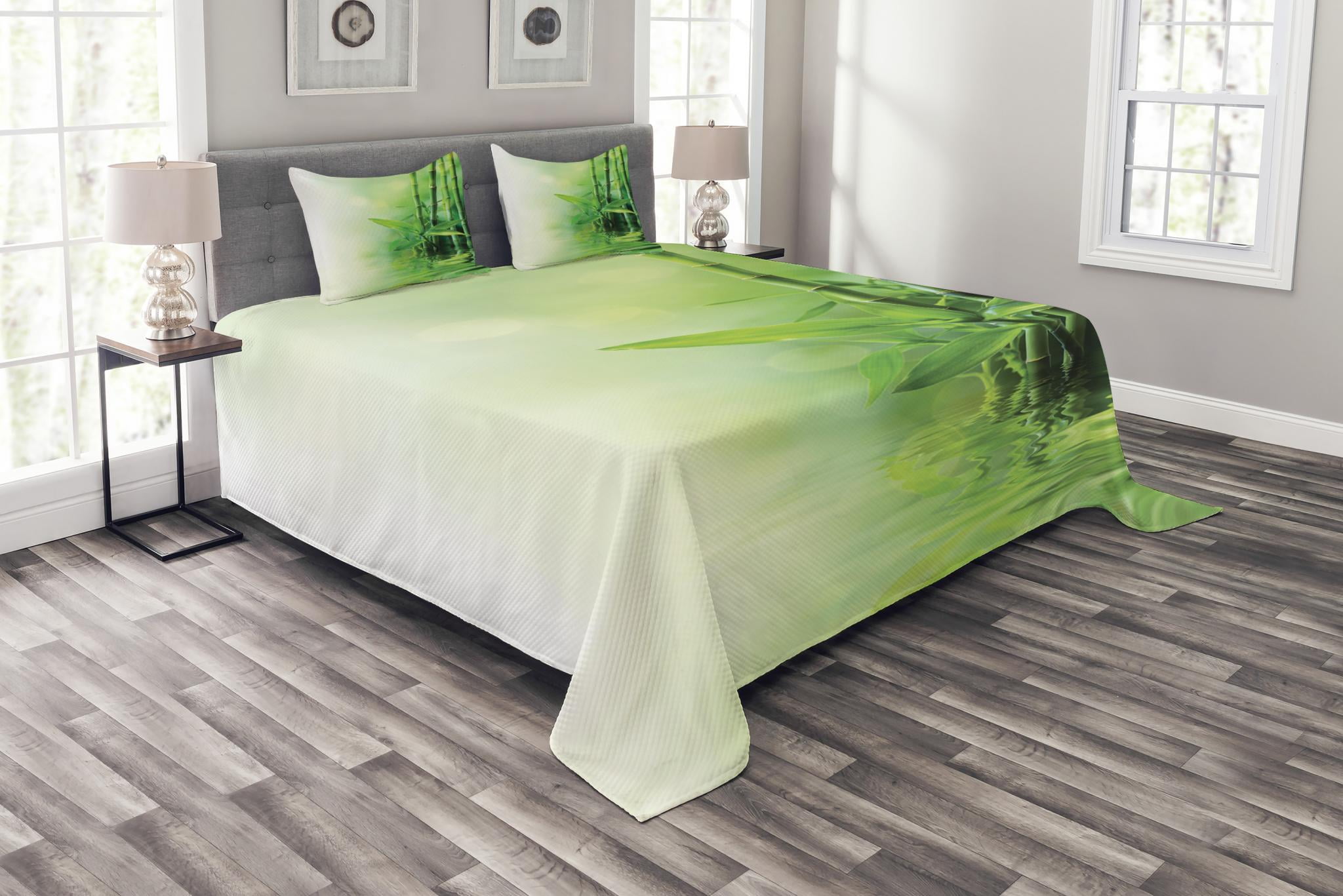 Japanese Duvet Cover Set With Pillow Shams Bamboo Leaves Asian