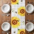 thumbnail image 6 of Sunflowers Bees Table Runner - 36 Inch Long, Kitchen Dining Table Runner Dresser Scarves, Grey Check Sunshine Watercolor Floral Farmhouse Decor for Coffee Tables Wedding Party Banquet, 6 of 8