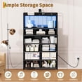 thumbnail image 3 of Commode Intelligente avec 11 Tiroirs en Tissu – Station de Recharge Intégrée, Chargeur Sans Fil, Lumières DEL RVB Contrôlées par Application, Anti-Basculement, Organisateur de Rangement Industriel pour Chambre – Brun Rustique, 3 of 8