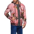 thumbnail image 2 of Honeii Delicate Pink Carnations A Print Hoodies for Men, Pullover & Full Zip, Breathable Zip up Hoodie, Sweatshirt-3X-Large, 2 of 5