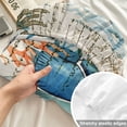 thumbnail image 4 of Twin Sze Fitted Sheet Set - Ocean Turtle 2 Piece Bedding Sets 16" Deep Pocket Fitted Sheet with 1 Pillowcase, Coastal Nautical Coral Starfish Blue Brushed Microfiber Hotel Luxury Bed Sheets, 4 of 9