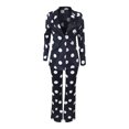 thumbnail image 5 of Aboser Women's Blazer Sets 2 Piece Outfits Trendy Dot Print Deep V Jacket and Pants Business Set Elegant Work Suit Set, 5 of 9