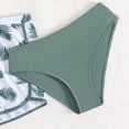 thumbnail image 4 of mgoYE Girls Swimsuits 3 Piece Bathing Suit 11-16 T Allover Printed Criss Cross Bikini Set with Cover Up Skirt Beach Swimwear(Mint Green,15 Years), 4 of 7