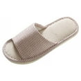 thumbnail image 4 of Women Men Anti-slip Cotton Linen Home Slippers Shoes Indoor Open Toe Flat Flip Flops, 4 of 4