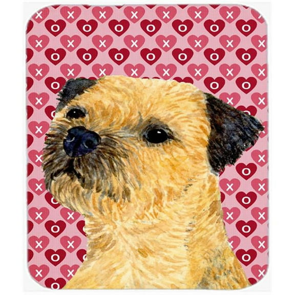 Border Terrier Hearts Love And Valentines Day Mouse Pad, Hot Pad or Trivet