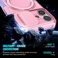 thumbnail image 5 of Allytechgroup Magnetic For iPhone 16 Plus Case with Ring, [1x Screen Protector] [Slide Camera Cover] Military Grade Drop Protection Back Cover For iPhone 16 Plus, Pink, 5 of 10