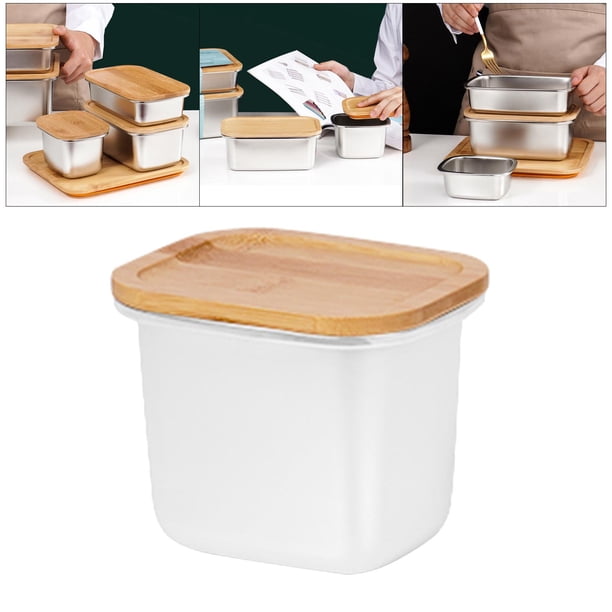 Recipiente para alimentos frescos perfecl acero inoxidable 304 2900 ml con tapa bambú