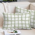 thumbnail image 2 of Sage Green Buffalo Plaid Pillow Protectors with Zipper Standard Size, Farmhouse Check Stripes Geometric Soft Brushed Microfiber Breathable Throw Pillow Covers, Pillowcase for Couch Sofa 20"x26", 2 of 9