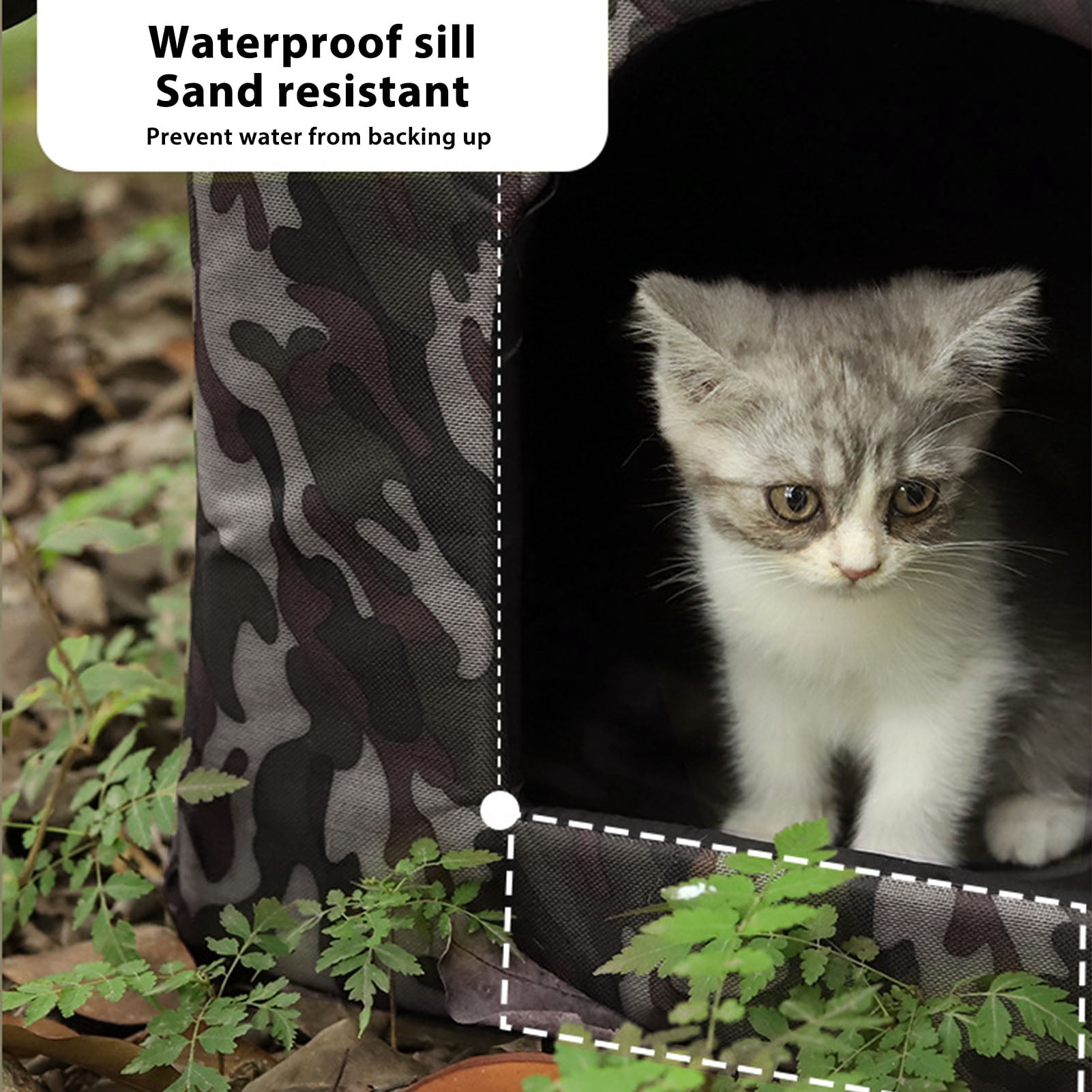 YAHHU Outdoor Cat House Removable Warm Keeping Waterproof Feral Cat Shelter Weatherproof Pet Tent Medium 14.2 Inches / 36 cm Garage Porch Balcony Yard