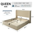 thumbnail image 4 of Einhomn Queen Size Lift Up Storage Bed With Wingback Headboard, Upholstered Platform Bed Frame With Hydraulic Storage, Linen Fabric, No Box Spring Needed,Beige, 4 of 9