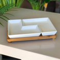 thumbnail image 4 of Matt Collection Serving Tray with 2 Porcelain Dishes White 23x15x5cm, 4 of 6