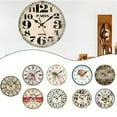 Vintage Wall Clock Round Silent Clocks Wall Mount Wooden Carft Living vintage-wall-clock-round-silent-clocks-wall-mount-wooden-carft-living