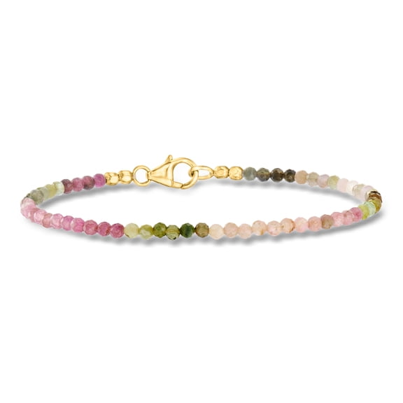 Ross-Simons 12.00 ct. t.w. Multicolored Tourmaline Bead Bracelet in 18kt Gold Over Sterling, Women's, Adult