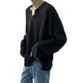 thumbnail image 1 of Camiseta de manga larga para hombre con cuello en V, camiseta informal minimalista a la moda para hombre para uso diario al aire libre, 1 of 8