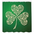 thumbnail image 2 of Ambesonne Irish Shower Curtain, Celtic Look Swirly Clover, 69"Wx75"L, Green and Beige, 2 of 4