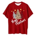 thumbnail image 1 of XDZJLR Chemises de Noël pour Femmes Grande Taille Imprimé de Noël T-Shirt Col Rond Ample Haut Graphique de Vacances Confortable Tenue Décontractée Rouge TG, 1 of 3