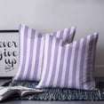 thumbnail image 2 of 18x18 Pillow Covers Set of 2, Purple Striped Throw Pillow Covers Decorative Couch Cushion Case, Modern Farmhouse Purple White Stripes Microfiber Square Pillowcases for Bedroom Car Living Room, 2 of 7