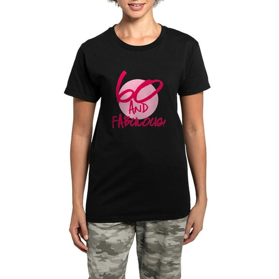 CafePress - 60 And Fabulous Women's Dark Pajamas - Women's Short Sleeve Print T-Shirt and Pants Dark Cotton Pajama Set