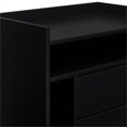 thumbnail image 5 of 25" Solid Wood 2-Drawer Night Stand with Gallery - Black, 5 of 5