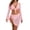 Pink, variant on Kaemgyyd Women's 4 Piece Swimsuits with Matching Wrap Skirt Halter Swim Top Bikin Bottom with Long Sleeve Cover Ups Bathing Suit