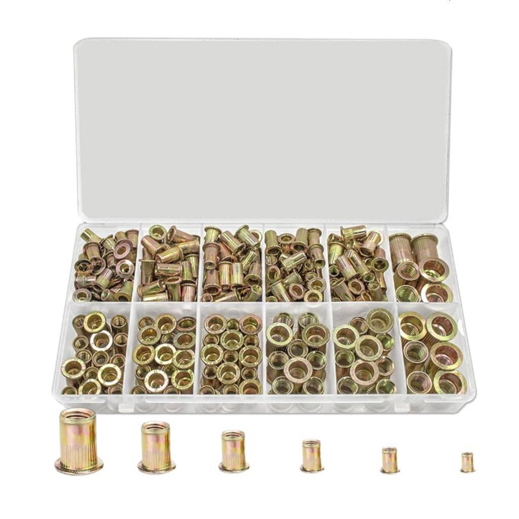Carbon Steel Flat Head Rivet Nut Galvanized & Serrated Nut Flat Head Serrated Rivet Nut with Storage for Stable Fixing