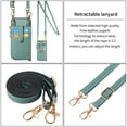 thumbnail image 6 of SaniMore for iPhone 14 Case, PU Leather Removeable Zipper Purse with Card Slots Crossbody Lanyard Shockproof Bumper Anti-drop Love Heart Stylish for Girls Women Wallet Cover for iPhone 14, Green, 6 of 8
