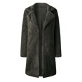 thumbnail image 5 of XFLWAM Winter Coat For Women Faux Fur Fuzzy Fleece Lapel Long Cardigan Faux Fur Warm Winter Outwear Jackets Dark Gray L, 5 of 6