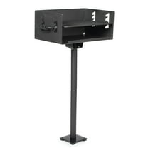 Ash & Ember Park-Style Grill Adjustable Steel Charcoal Grill with Base Anchor Single Post