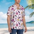 thumbnail image 3 of Bingfone Men's Short Sleeve Button Down Shirts Hawaiian Wine Printed Beach Shirt, 3 of 7