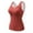 Red, variant on felwors Women's Thermal Tank Top with Built-in Bra - Lace V-Neck Fleece Lined Slim Fit Base Layer Vest Red, XL
