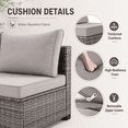 thumbnail image 5 of Seizeen Outdoor Furniture, 7PCS Patio Furniture Set Sectional Sofa with Cushions, Front Porch Balcony Furniture Conversation Couch Set with Table, 5 of 10