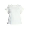 thumbnail image 5 of Terra & Sky Women's Plus Ruffle Short Sleeve Tee, Sizes 0X-5X, 5 of 5