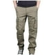 thumbnail image 2 of Pantalones largos para hombre con cierre de velcro, cintura elástica, cordones, múltiples bolsillos, tirantes en las piernas, pantalones deportivos de licra., 2 of 5
