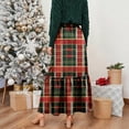 thumbnail image 6 of Wutalume Women's Vintage Plaid Ruffled Maxi Skirt, High Waist Pleated Design, Flowy A-Line Skirt for Casual Outings and Travel,Dark Green XL, 6 of 6