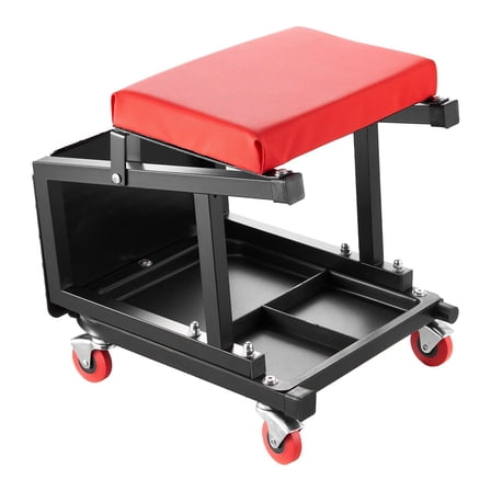 CAFORKP 3-in-1 Rolling Work Seat, Heavy Duty 300 lbs Step Stool with Wheels for Garage, Workshop and Home Use