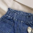 thumbnail image 4 of NAISIBABY Girls Denim Shorts, High Rise Floral Pockets Stretch Kids Summer Fashion Shorts Blue 1T, 4 of 5