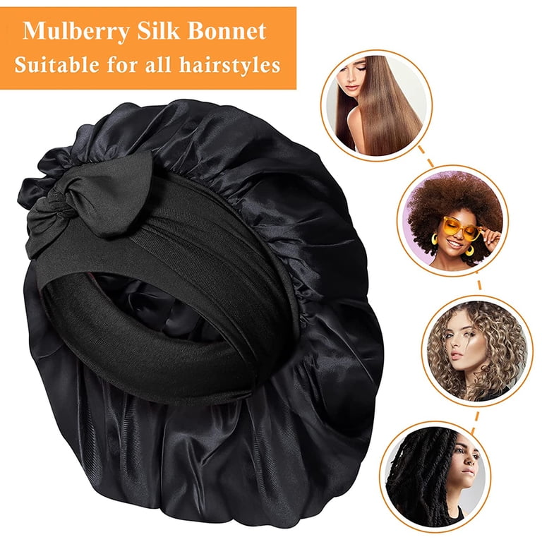 100% Mulberry Silk Sleeping Bonnet for Women Large Sleep Cap  display picture 1
