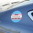 thumbnail image 5 of My Pronouns Are She Her Hers Gender Identity Automotive Car Window Locker Circle Bumper Sticker, 5 of 6