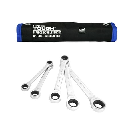 Hyper Tough 5-Piece Metric Double End Ratchet Wrench Tool Set, Hand Tools