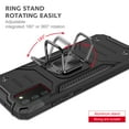 thumbnail image 4 of Samsung Galaxy A03S Case, Rosebono Hybrid Slim Colorful Armor Cover Case With Adjustable Integrated 360 Degree Rotating Ring Kickstand For Samsung Galaxy A03S (Black), 4 of 6