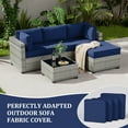 thumbnail image 2 of Snubbull Patio Furniture Cushions, Replacement Outdoor Cushions for 4-Seat Sectional Sofa,Waterproof & Zipped, Blue, 2 of 6