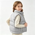 thumbnail image 6 of Atogsazn Kids Girls Full Zip Puffer Vest Childrens Casual Windproof Sleeveless Tank Tops Winter Warm Tops Gray 7-8 Years Fashion, 6 of 8