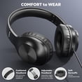 thumbnail image 4 of Auriculares con cable yoygerty 2025 USB tipo C para colocar sobre las orejas con micrófono, color negro, 4 of 7