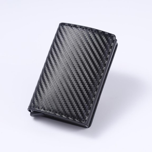 Full inspection anti-theft brush men's wallet RFID Multi-card wallet ultra-thin carbon fiber card holder