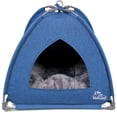 thumbnail image 1 of Cama para gatos Cave Winsterch para gatos de interior, perros pequeños, azul, 1 of 6