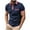 A0604-Navy, variant on QUINDOS Collared Shirts for Men Big and Tall Polo Casual Short Sleeve Shirts Patchwork Loose Solid Regular Fit Plaid T-shirts