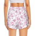 thumbnail image 4 of Uemuo Rose Flowers Pattern Women's Athletic Shorts High Waisted Running Shorts with Liner Pockets Gym Elastic Workout Shorts-XX-Large, 4 of 9