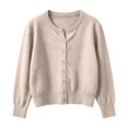 thumbnail image 3 of Yigetop Women's Soft V Neck Button down Knit Cardigan Long Sleeve Lightweight Sweater Loose Fit Comfy Soft Casual Daily Wear Versatile Layering Tops Beige A, 3 of 5