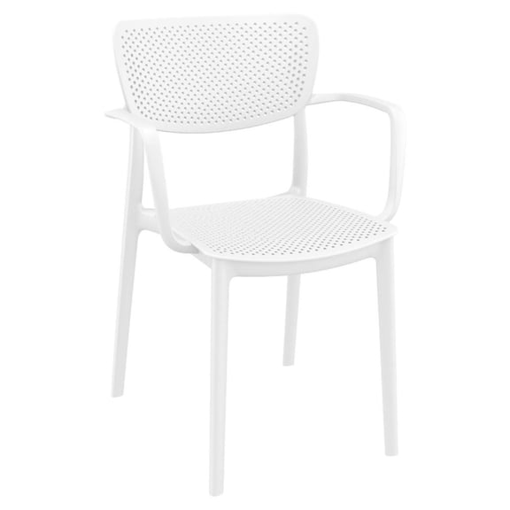 Compamia Loft Indoor and Outdoor Dining Arm Chair in White