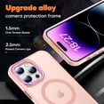 thumbnail image 5 of for iPhone 14 Pro Case Magnetic Compatible with MagSafe Slim Translucent Matte Phone Case Cover 6.1 inch, Pink, 5 of 14